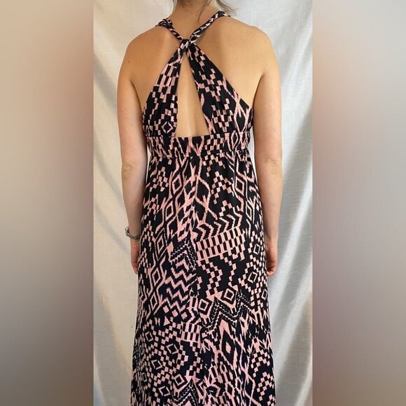 Studio  by Yde Black and Pink Aztec Maxi Dress Ladies M - Picture 14 of 16